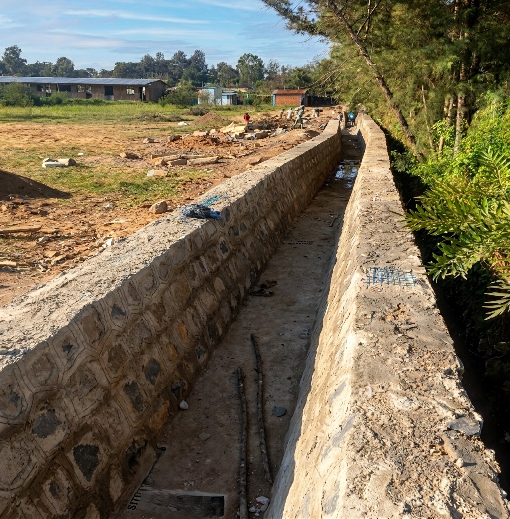 Jimma City Drainage Works with Crossing Pipes, Culverts & Pedestrian Ditch Cover