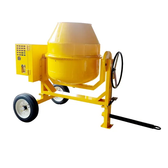 Concrete mixers supporting structural and finishing works.