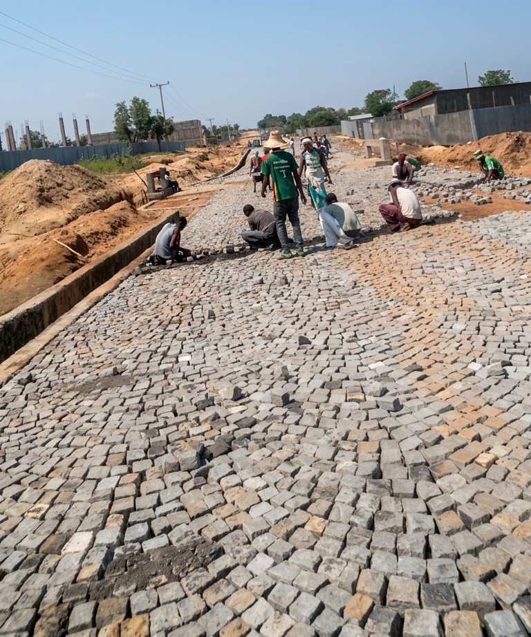 Gambella City Cobblestone Covered Internal Road Construction Project