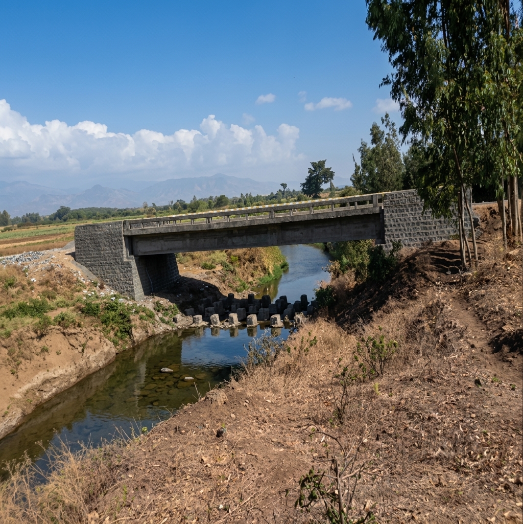 Meki River Bridge - 30 m Clear Span Box Girder Bridge Construction Project
