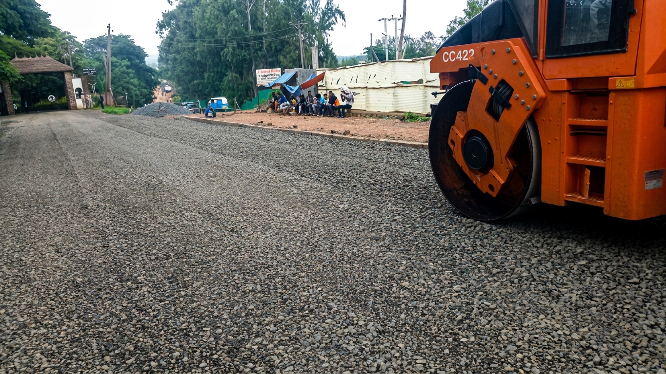 Woliso City - DBST Asphalt Road 1.3 km Construction Project